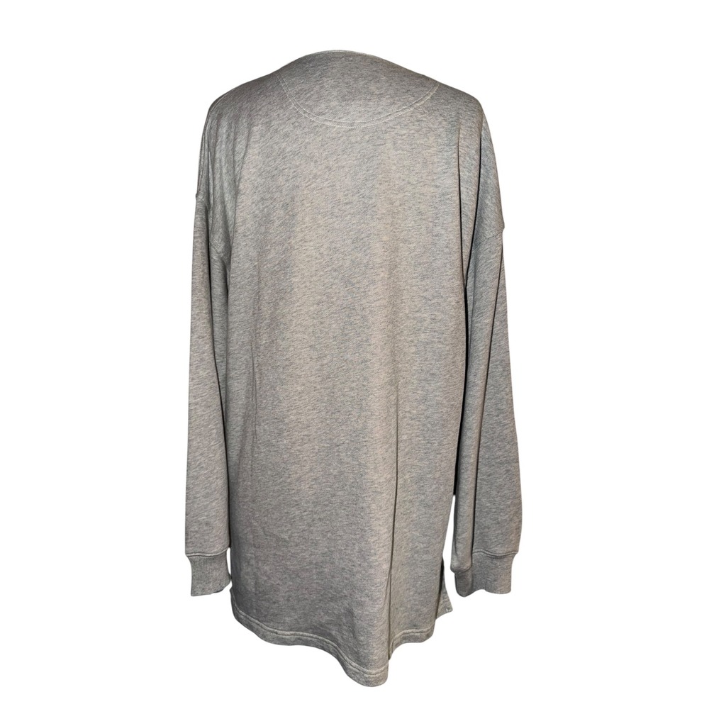 Aerie Womens Long Sleeve Rugby Sweatshirt Heather Grey Oversized M W4 - Picture 4 of 9